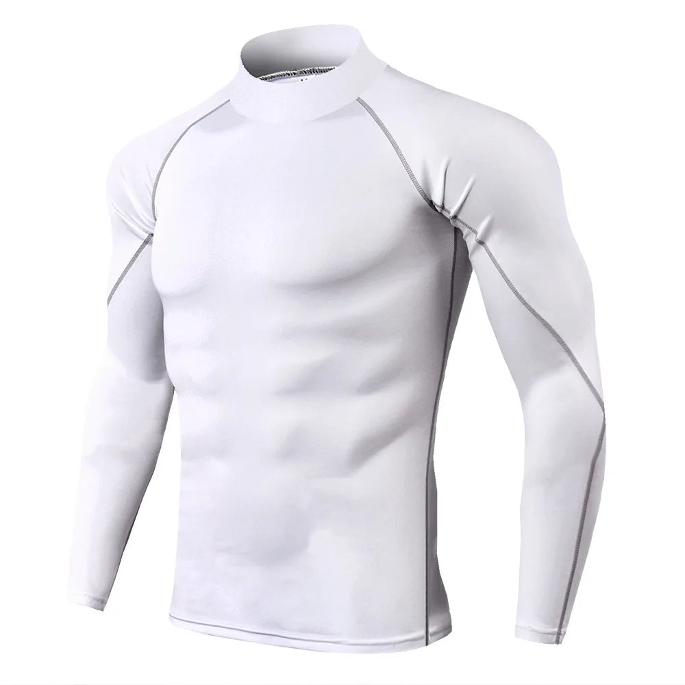 **Camiseta Esportiva Masculina, Secagem Rápida, Bodybuilding, Corrida, Camisa de Manga Longa, Top de Compressão, T-Shirt para Academia, Fitness, Rashguard Ajustado**