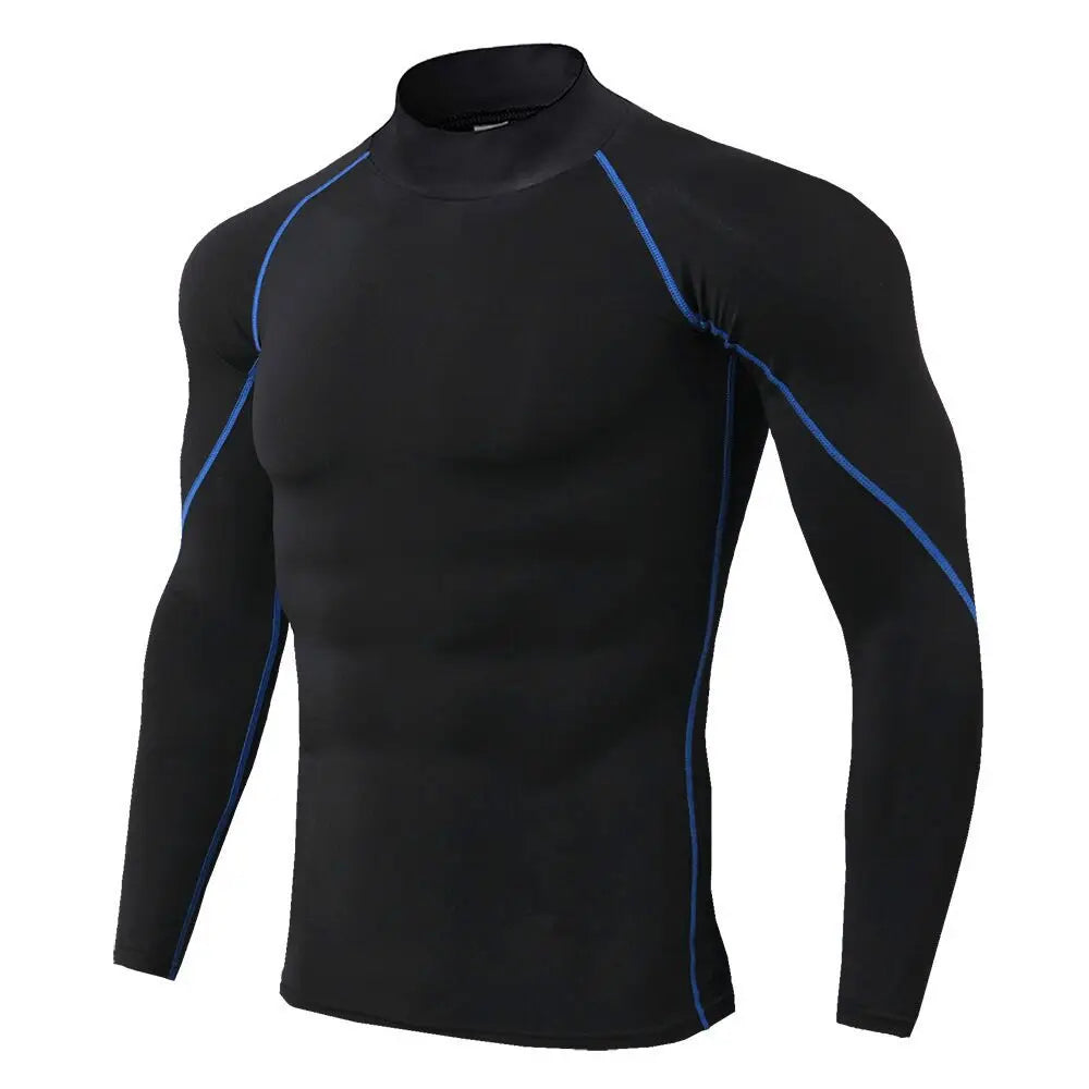 **Camiseta Esportiva Masculina, Secagem Rápida, Bodybuilding, Corrida, Camisa de Manga Longa, Top de Compressão, T-Shirt para Academia, Fitness, Rashguard Ajustado**